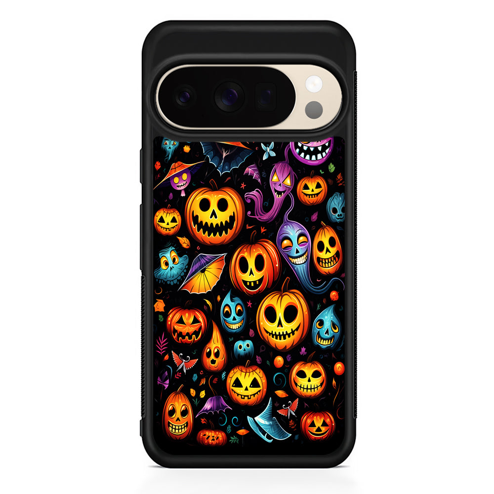 Halloween Pumpkins and Ghosts Google Pixel 10 Pro XL Case | Slim Google Pixel 10 Pro XL Protective Case