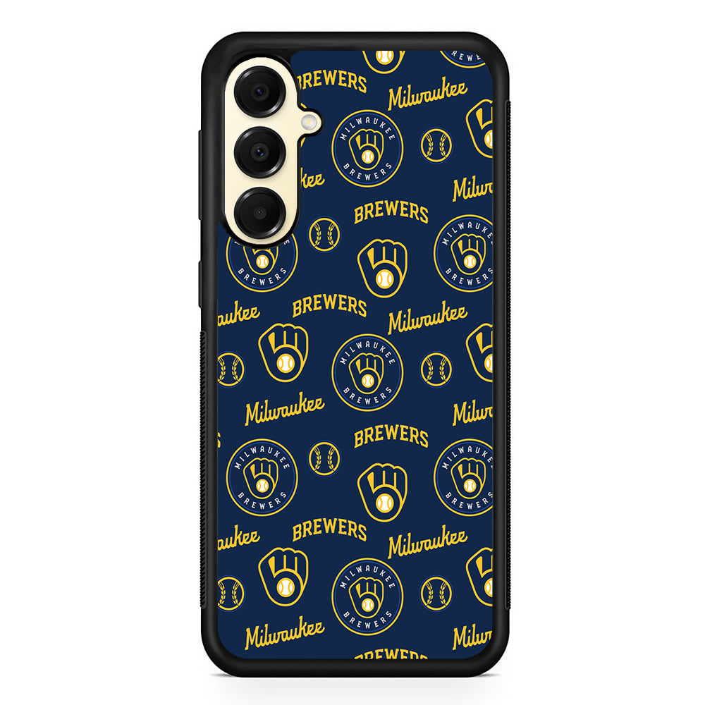 MLB Milwaukee Brewers Pattern Samsung Galaxy A16 Case | Slim Rubber Samsung Galaxy A16 Case