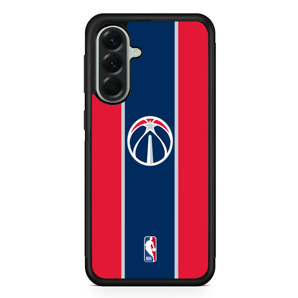 NBA Washington Wizards Stripe Samsung Galaxy A56 Case | Samsung Galaxy A56 Protective Rubber Case