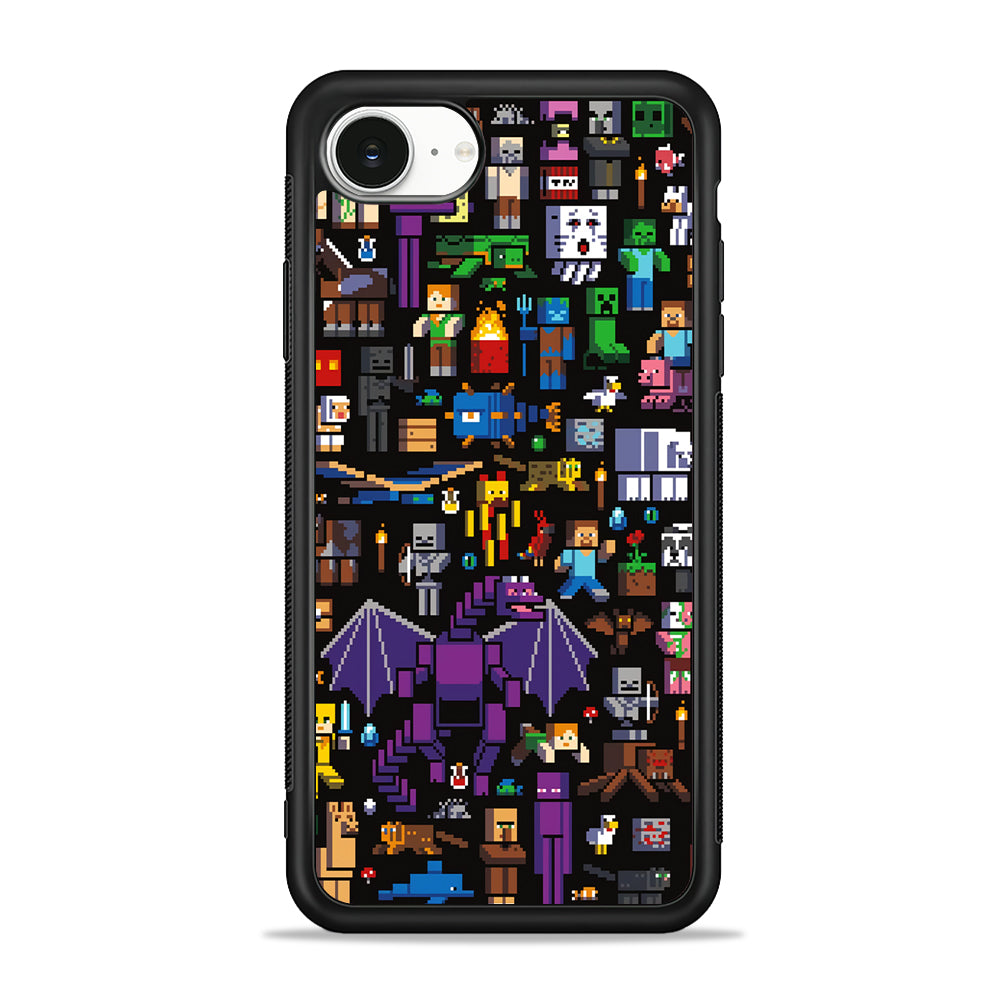 Minicraft All Characters iPhone 16e Case | Protective Phone Cover