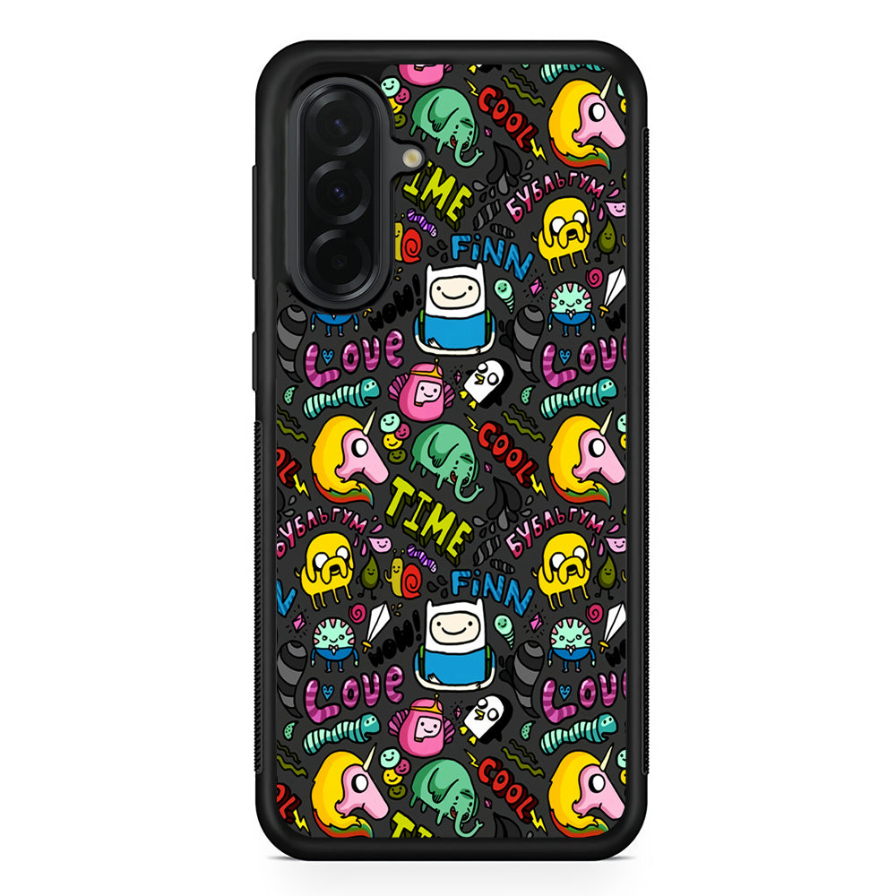Adventure Time Pattern Samsung Galaxy A36 Case | Protective Rubber Cover
