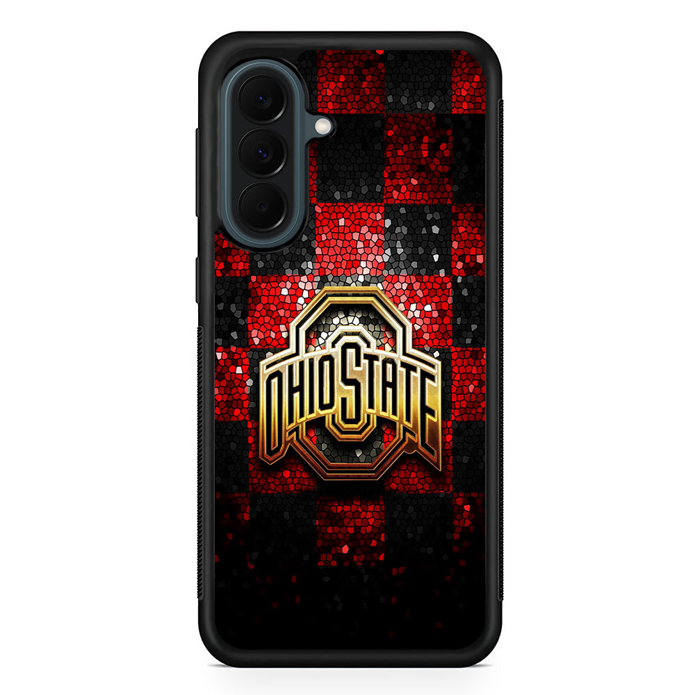 Ohio State Red Black Glitter Samsung Galaxy A37 Case | Samsung Galaxy A37 Rubber Phone Case