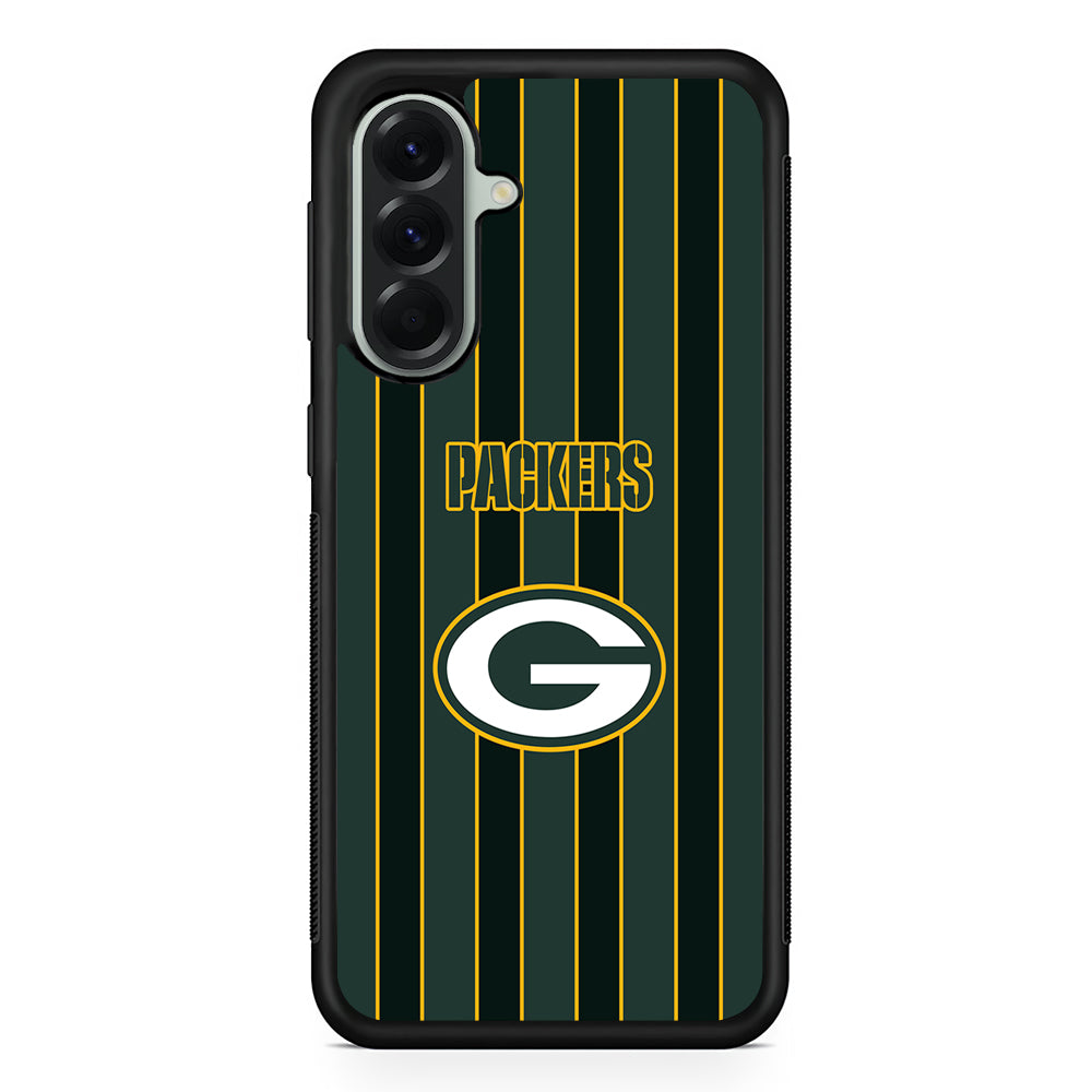 NFL Green Bay Packers Yellow Line Samsung Galaxy A56 Case | Samsung Galaxy A56 Protective Rubber Case