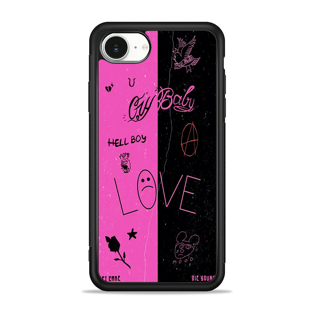 Lil Peep Pink and Black iPhone 16e Case | Protective Phone Cover