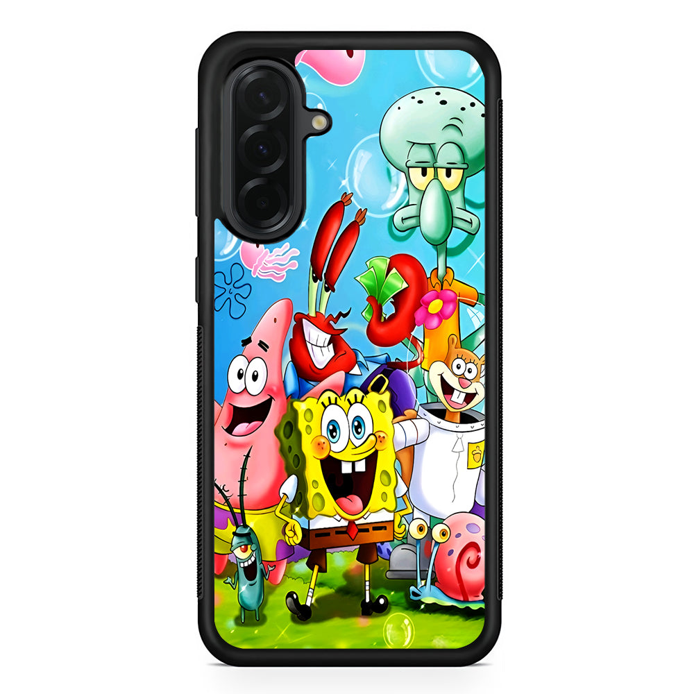 SpongeBob SquarePants Family Samsung Galaxy A36 Case | Protective Rubber Cover