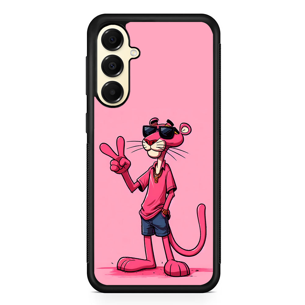 Pink Panther Wearing Glasses Samsung Galaxy A16 Case | Slim Rubber Samsung Galaxy A16 Case
