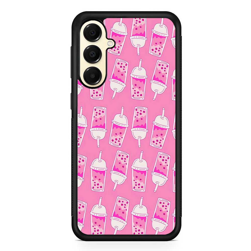 Bubble Tea Pink Pattern Samsung Galaxy A16 Case | Slim Rubber Samsung Galaxy A16 Case