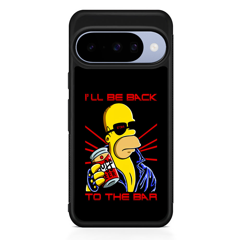 Homer Simpson with Duff Beer Google Pixel 10 Case | Google Pixel 10 Rubber Protective Case