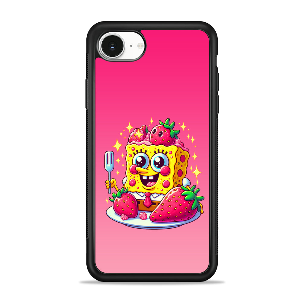 SpongeBob Eating Strawberry iPhone 16e Case | Protective Phone Cover