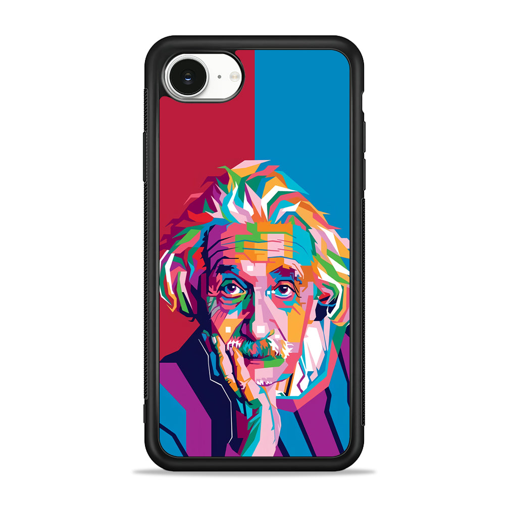 Albert Einstein Pop Art Illustration iPhone 16e Case | Protective Phone Cover