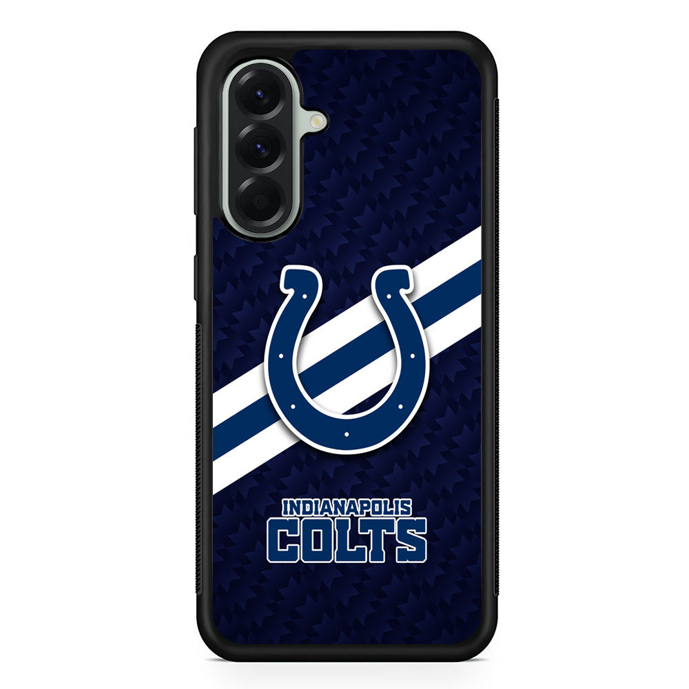 NFL Indianapolis Colts Stripe Samsung Galaxy A56 Case | Samsung Galaxy A56 Protective Rubber Case