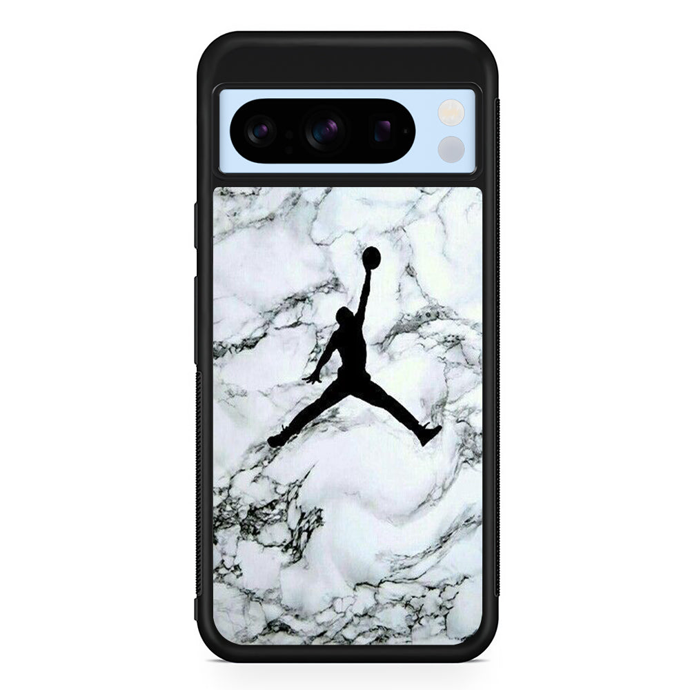 Jordan White Marble Logo Google Pixel 8 Pro Case | Slim Protective Cover