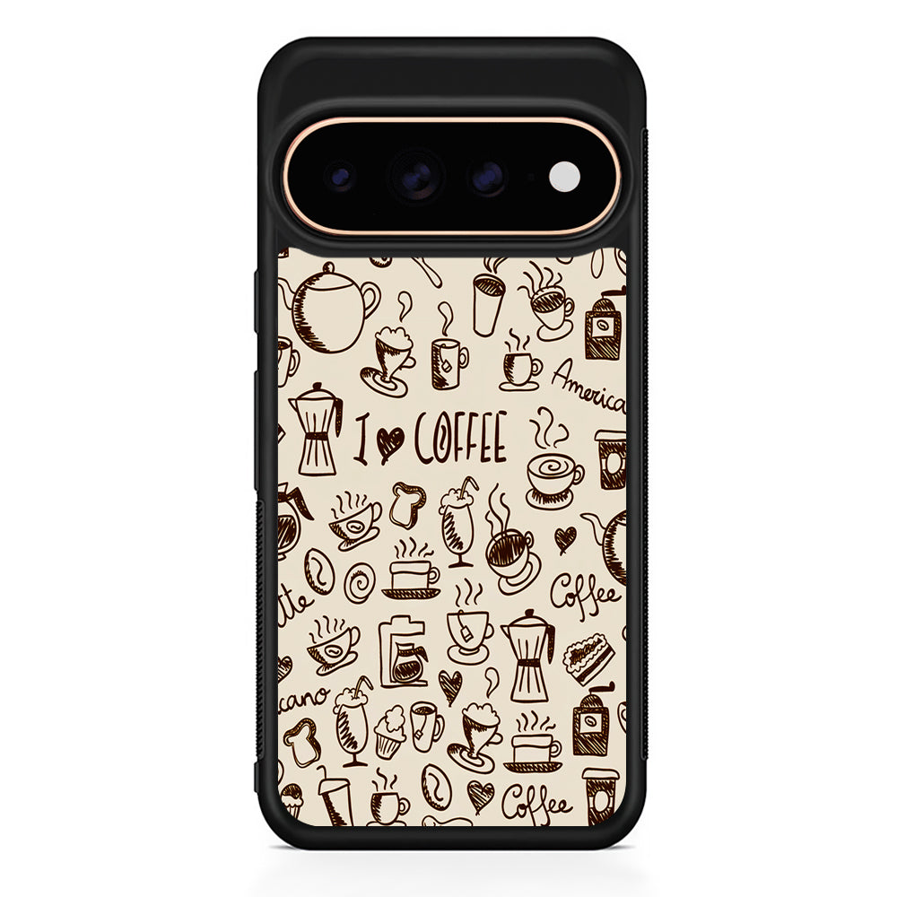CoffeeTime Doodle Google Pixel 11 Pro Case - Stylish Protective Phone Case