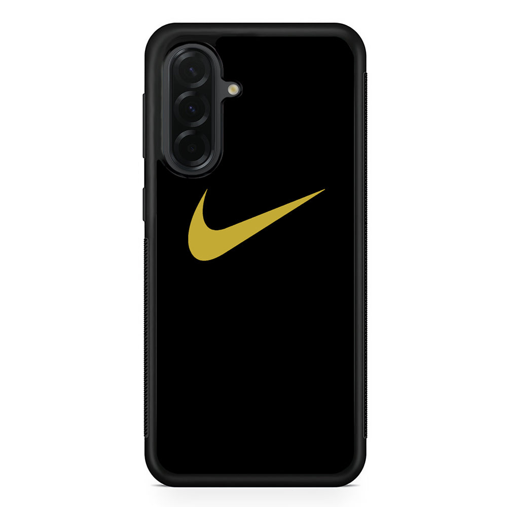 Nike Gold Logo Black Samsung Galaxy A36 Case | Durable Samsung Galaxy A36 Cover