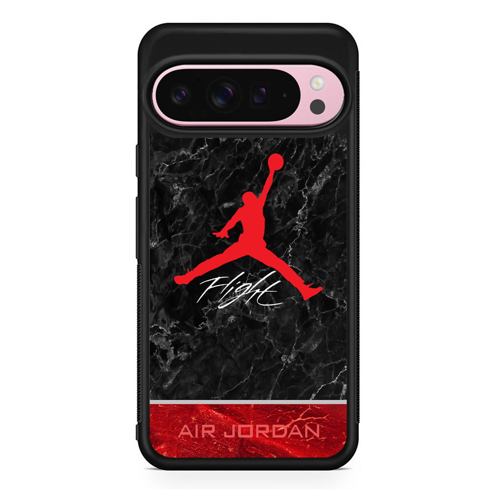 Air Jordan Flight Black Marble Google Pixel 9 Pro XL Case | Protective Cover