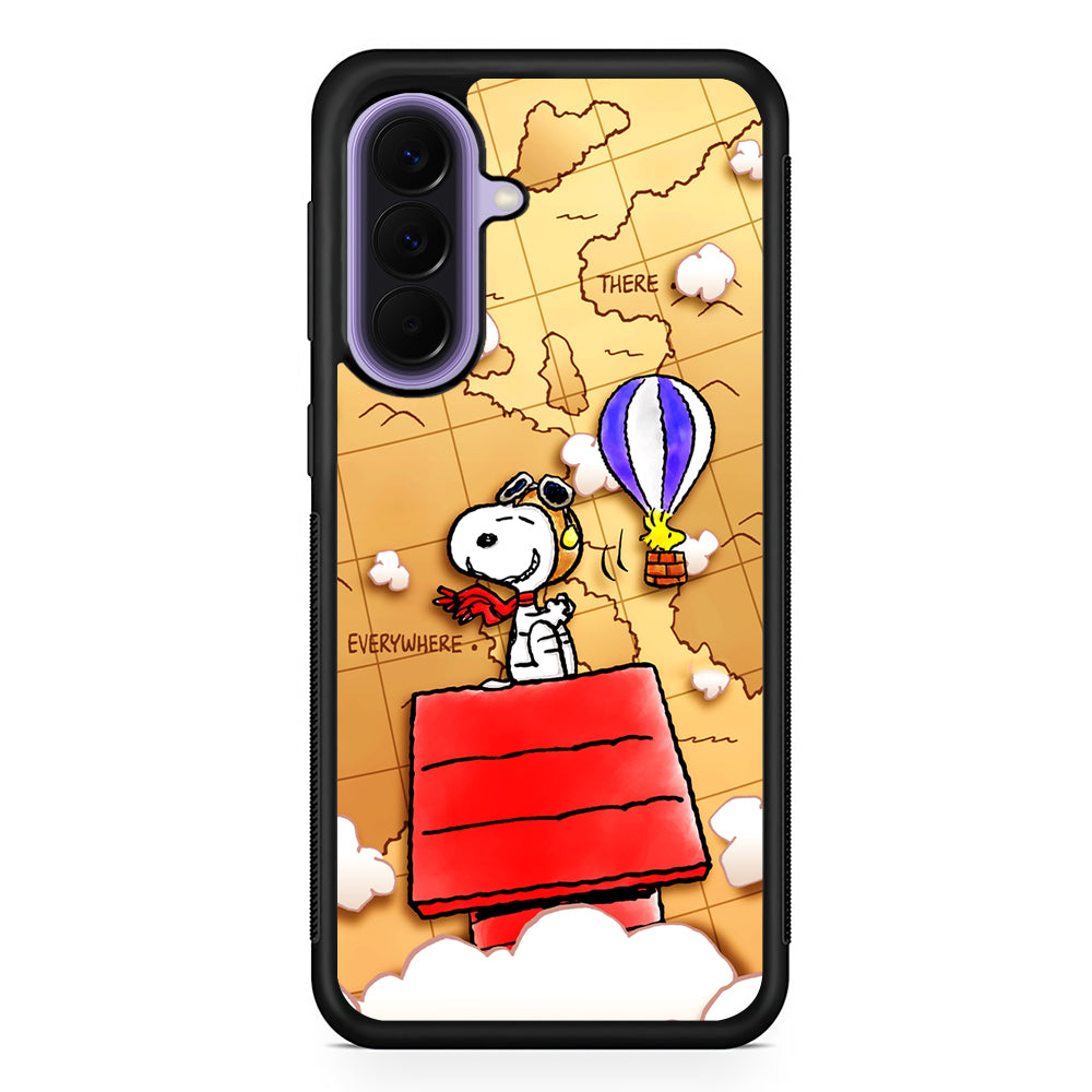 Snoopy Journey Around The World Samsung Galaxy A57 Case | Slim Samsung Galaxy A57 Rubber Case