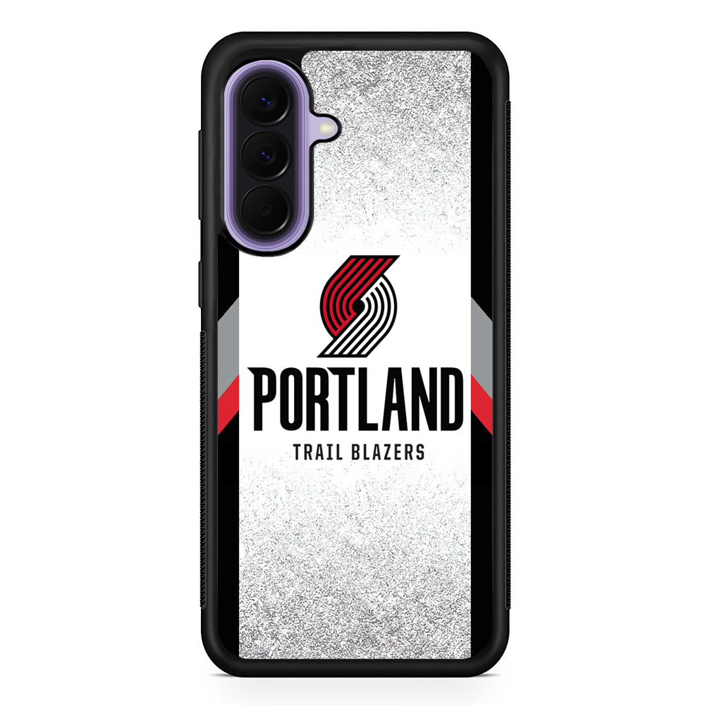 NBA Portland Trail Blazers Silver Samsung Galaxy A57 Case | Slim Samsung Galaxy A57 Rubber Case