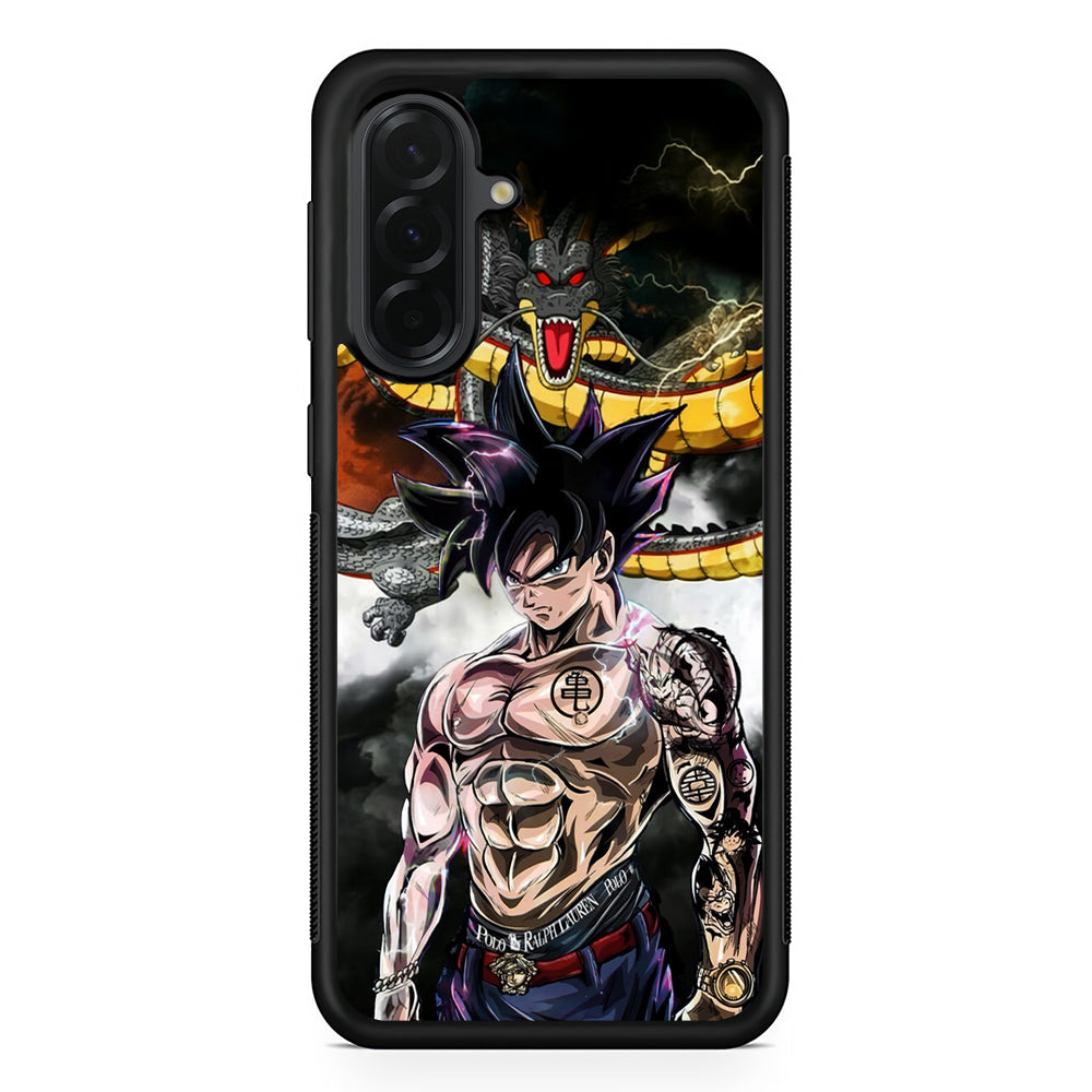 Goku X Shenron Dragon Ball Z Samsung Galaxy A36 Case | Protective Rubber Cover