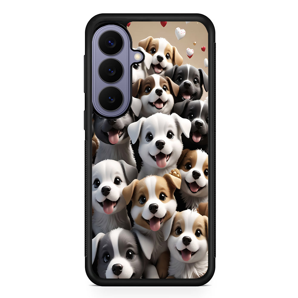 A Group of Cute Puppies Dog Samsung Galaxy S26 Case | Durable Rubber Case for Samsung Galaxy S26