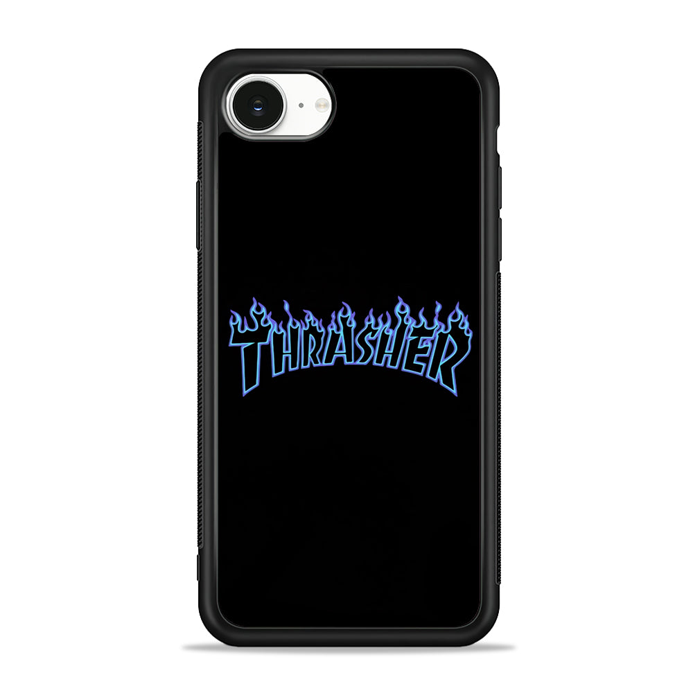 Thrasher Blue Flame iPhone 16e Case - Slim Silicone Case