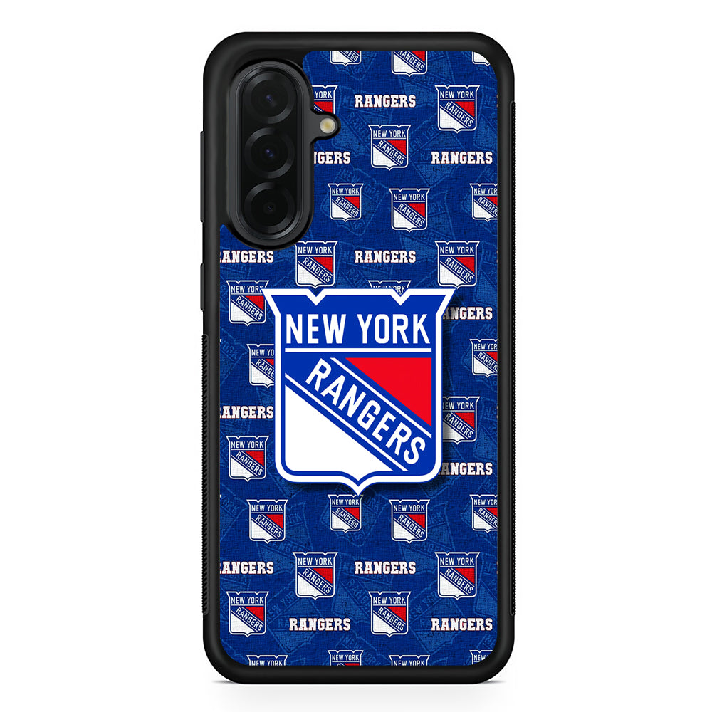 NHL New York Rangers Pattern Samsung Galaxy A36 Case | Protective Rubber Cover