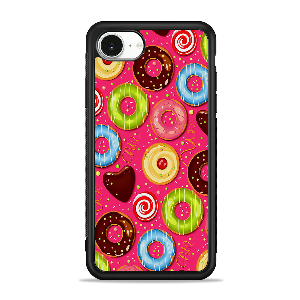 Pink Sweet Cute Donuts iPhone 16e Case | Protective Phone Cover