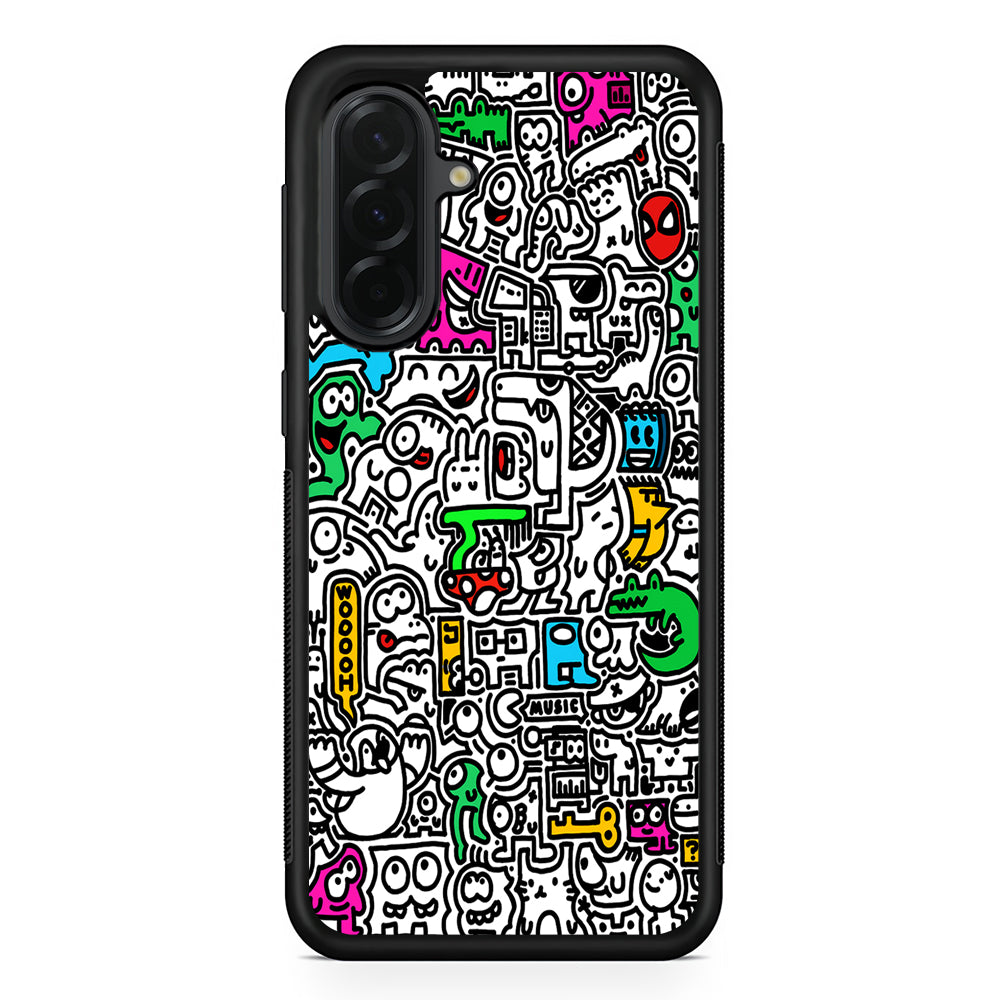 Graffiti Doodle Drawings Art Samsung Galaxy A36 Case | Protective Rubber Cover