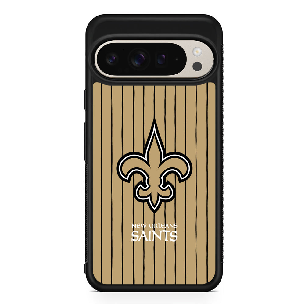 NFL New Orleans Saints Striped Google Pixel 9 Pro Case | Slim Protective Cover