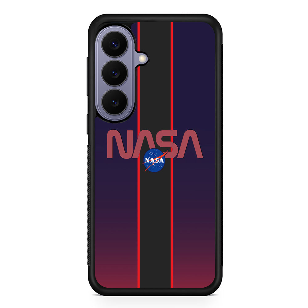Nasa Stripe Line Red Samsung Galaxy S26 Case | Slim Protective Rubber Case for Samsung S26
