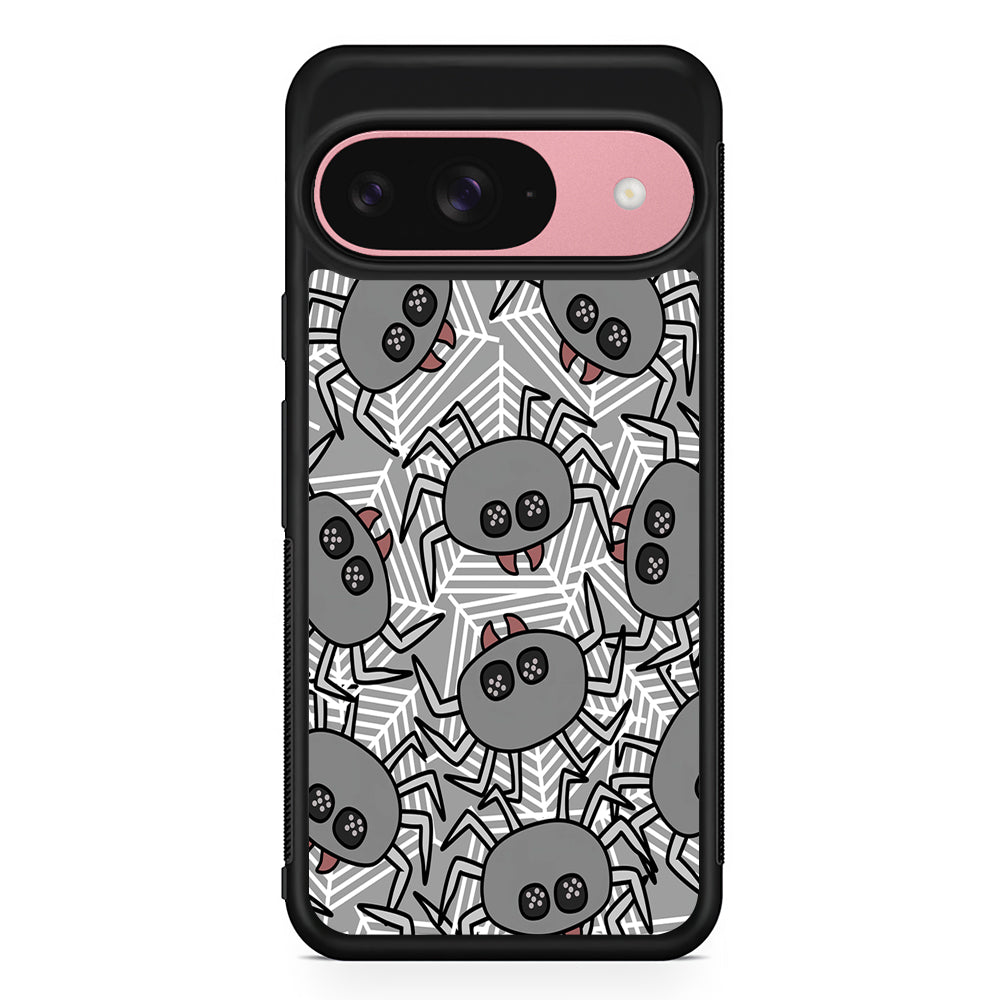 Spidersweb Cartoon Google Pixel 9 Case | Google Pixel 9 Protective Rubber Case