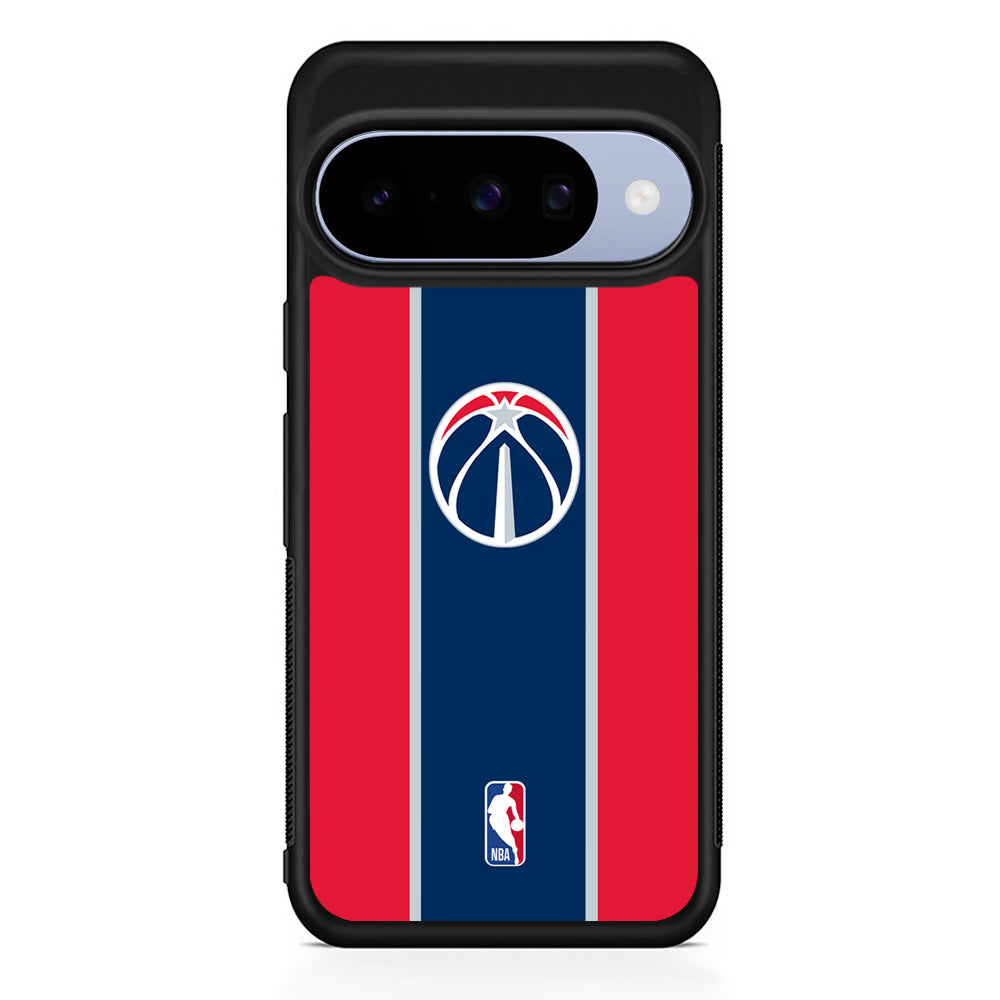 NBA Washington Wizards Stripe Google Pixel 10 Case | Google Pixel 10 Rubber Protective Case