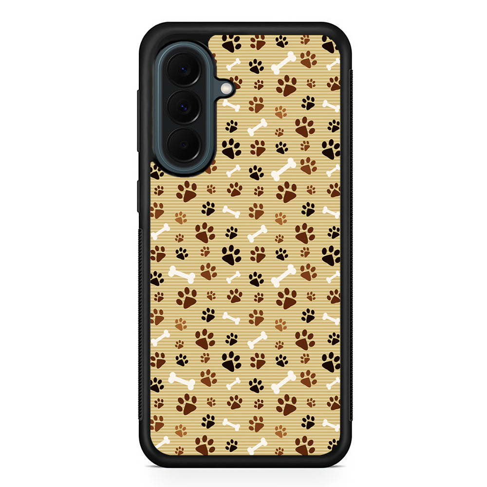 Dog Paw Print and Bones Samsung Galaxy A37 Case | Samsung Galaxy A37 Rubber Phone Case