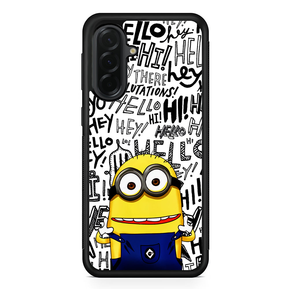 Minions Hail Word Samsung Galaxy A36 Case | Protective Rubber Cover