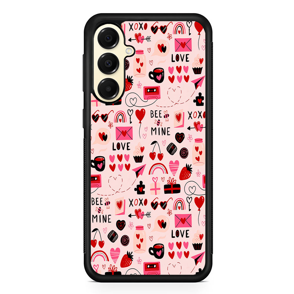 Valentine’s Day Love Pattern Samsung Galaxy A16 Case | Slim Rubber Samsung Galaxy A16 Case