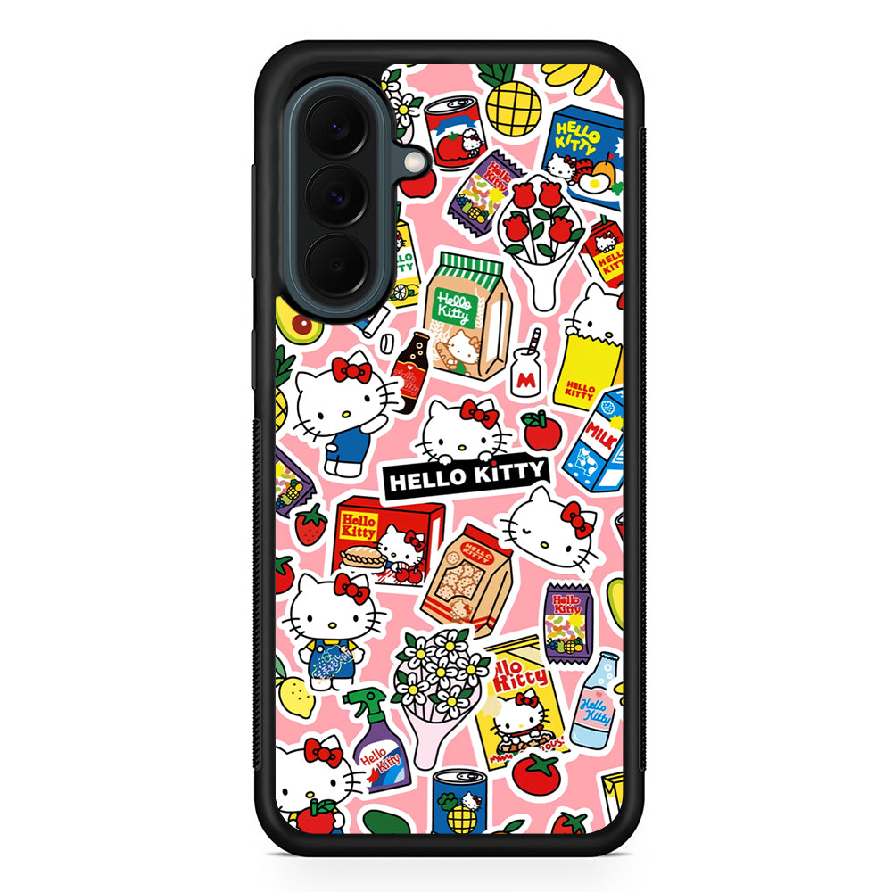 Hello Kitty Stickers Samsung Galaxy A37 Case | Samsung Galaxy A37 Rubber Phone Case