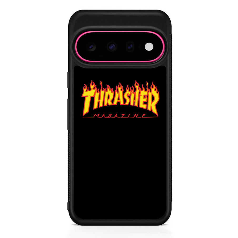 Thrasher Magazine Black Simple Fire Google Pixel 11 Case - Stylish Protective Phone Case