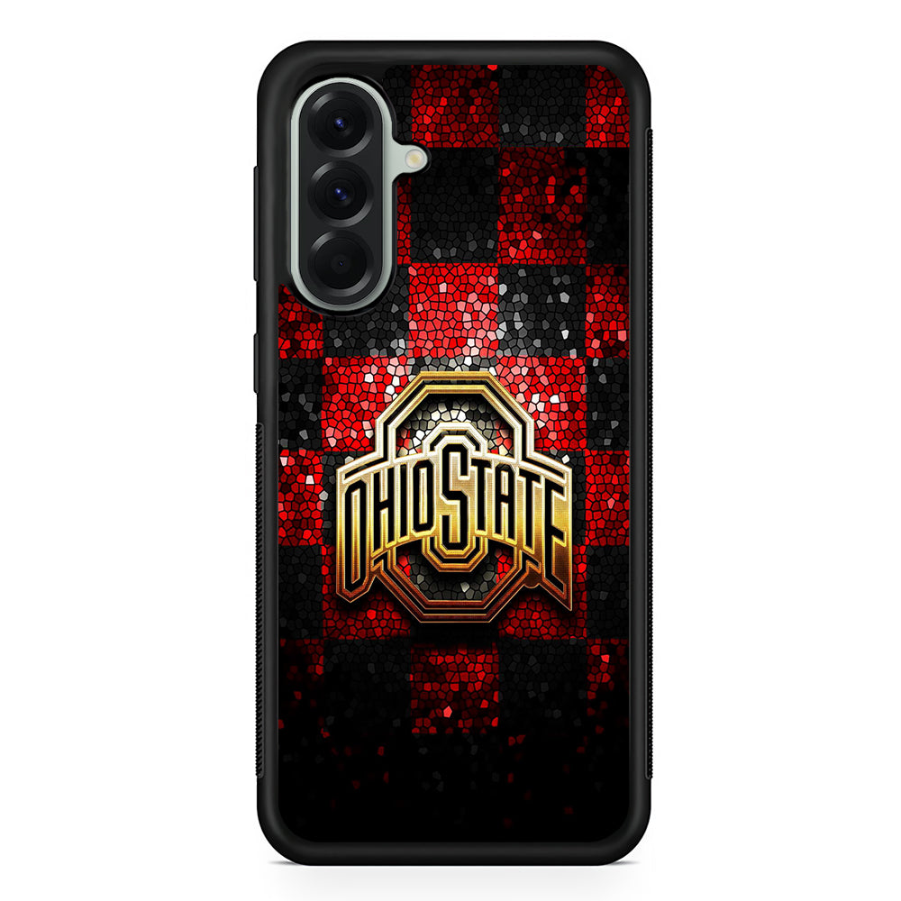 Ohio State Red Black Glitter Samsung Galaxy A56 Case | Samsung Galaxy A56 Protective Rubber Case