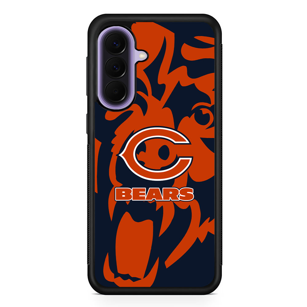 NFL Chicago Bears Scream Silhouette Samsung Galaxy A57 Case | Slim Samsung Galaxy A57 Rubber Case