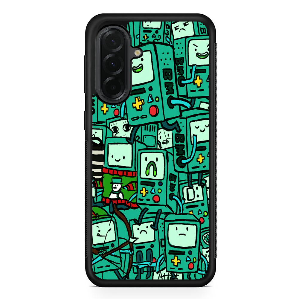 Adventure Time BMO Pattern Samsung Galaxy A36 Case | Protective Rubber Cover