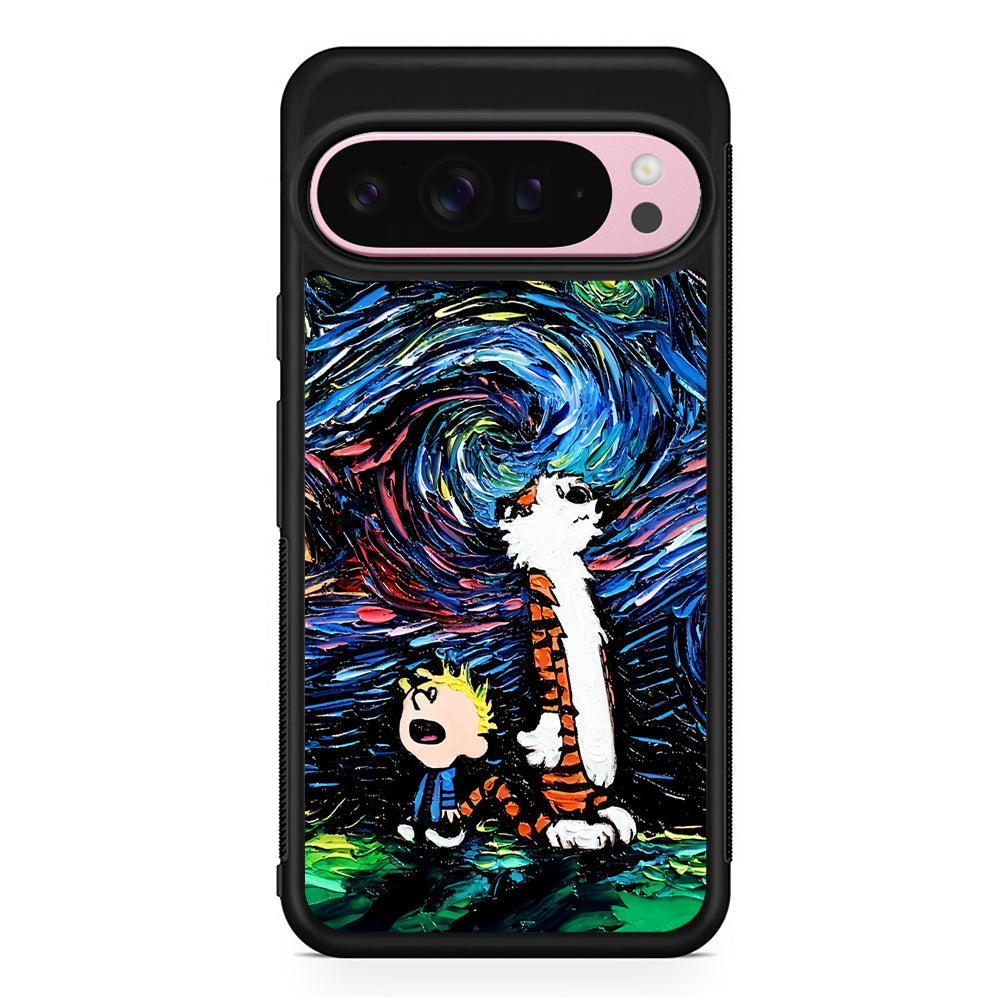 Calvin and Hobbes Starry Night Google Pixel 9 Pro XL Case | Protective Cover