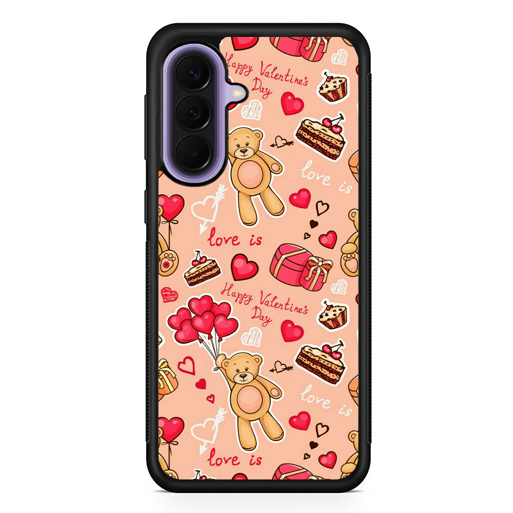 Valentine’s Day with Teddy Bears Samsung Galaxy A57 Case | Slim Samsung Galaxy A57 Rubber Case