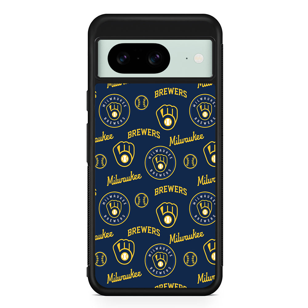 MLB Milwaukee Brewers Pattern Google Pixel 8 Case | Durable Protective Cover for Google Pixel 8