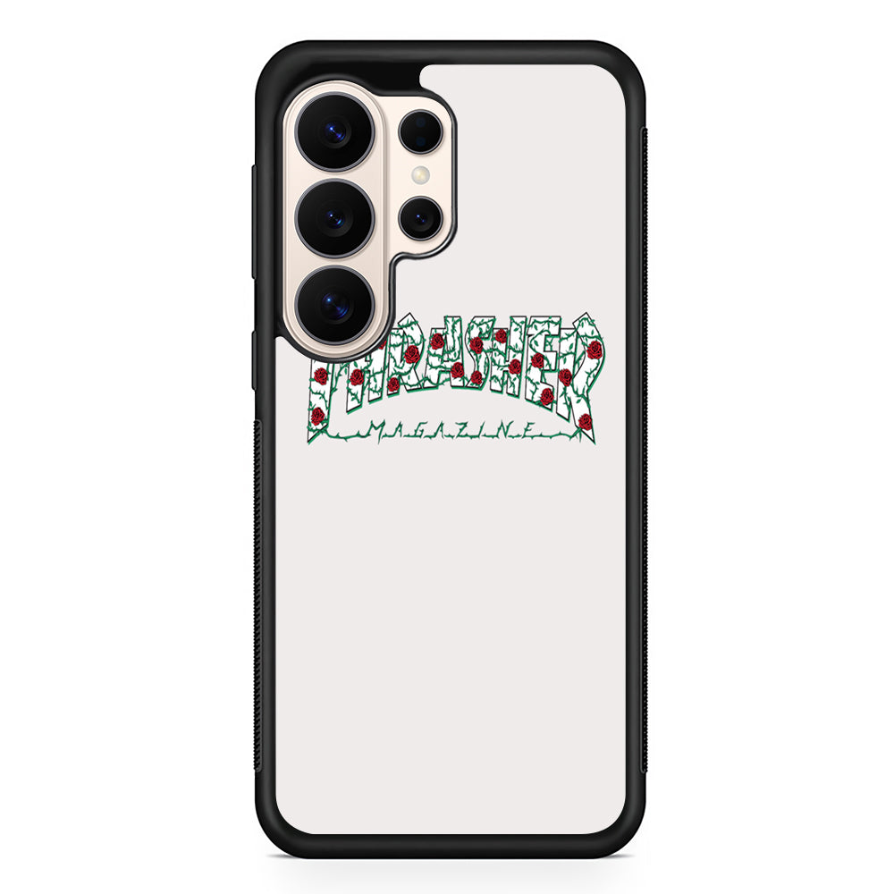 Thrasher White Milk Rose Floral Samsung Galaxy S26 Ultra Case | Slim Everyday Protection for Galaxy S26 Ultra
