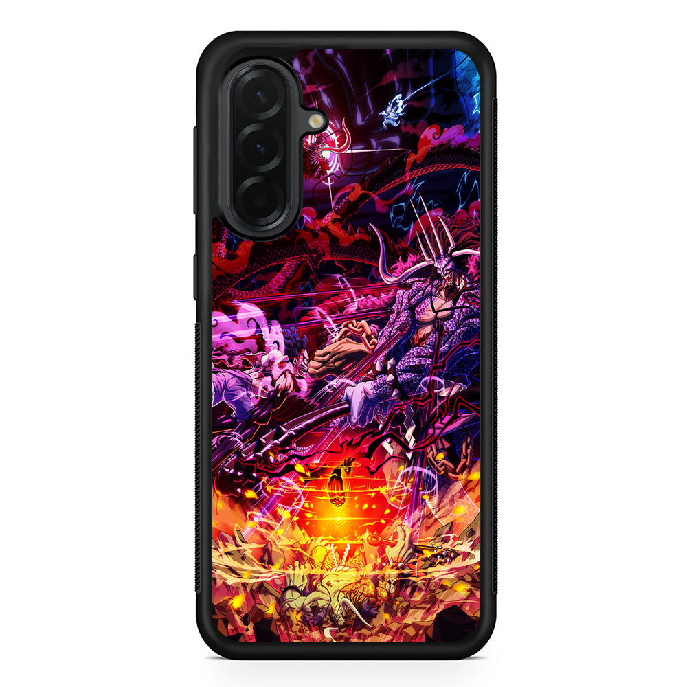 One Piece Luffy VS Kaido Samsung Galaxy A36 Case | Protective Rubber Cover