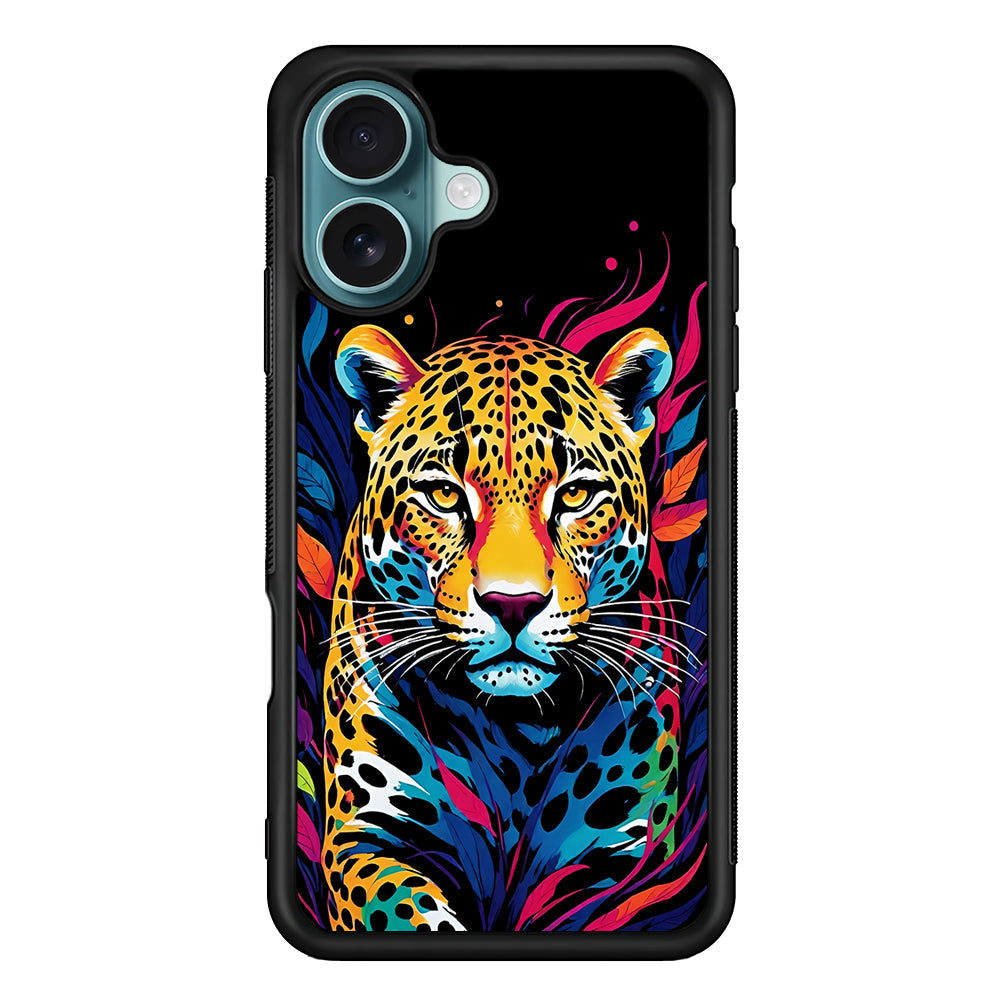 A Colorful Leopard on The Hunt iPhone 16 Plus Case - Xtracase
