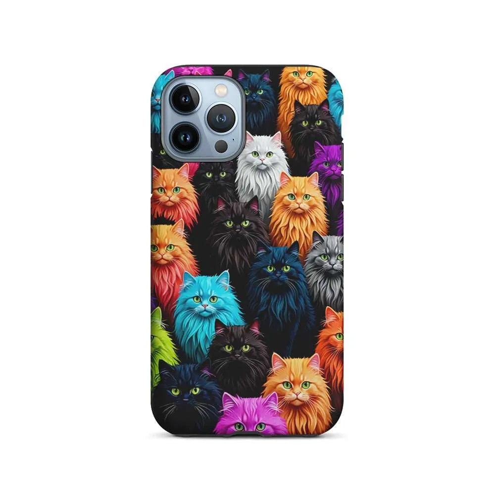 A Group of Colorful Cats iPhone 14 Pro Case-2 in 1 Tough Case-Xtracase