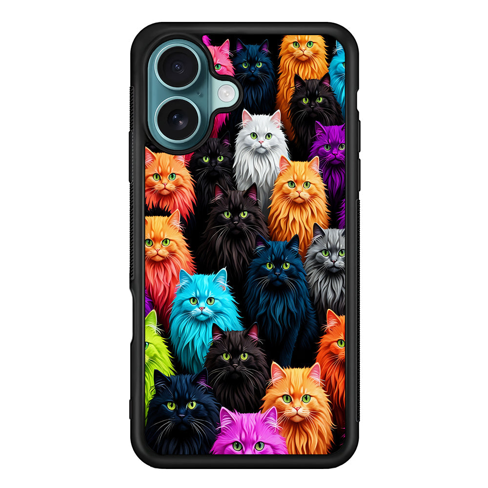A Group of Colorful Cats iPhone 16 Plus Case - Xtracase