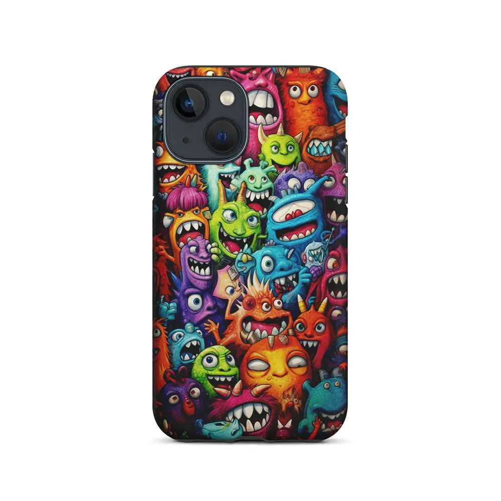 A Lot of Monsters Doodle iPhone 15 Plus Case-2 in 1 Tough Case-Xtracase