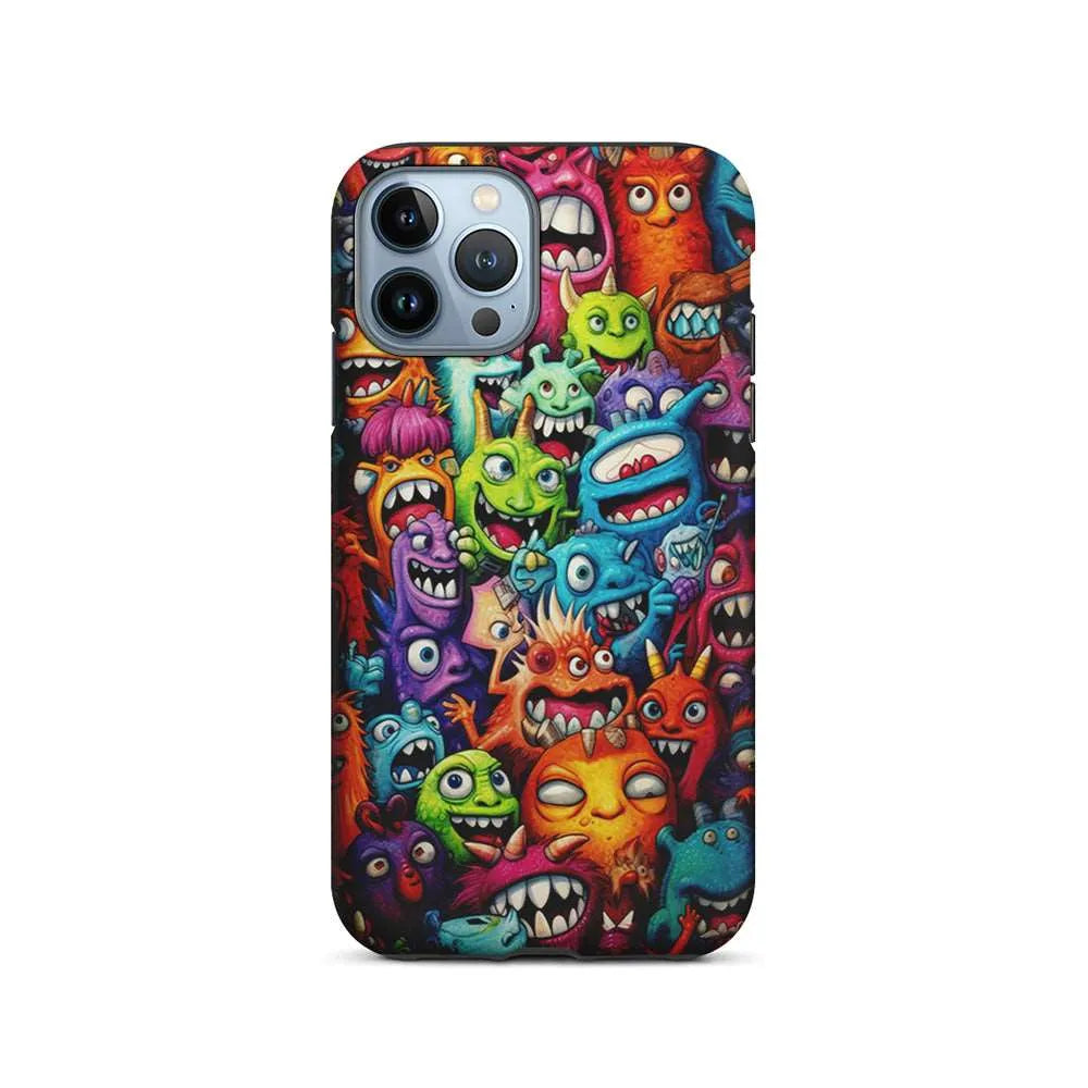 A Lot of Monsters Doodle iPhone 13 Pro Max Case-2 in 1 Tough Case-Xtracase
