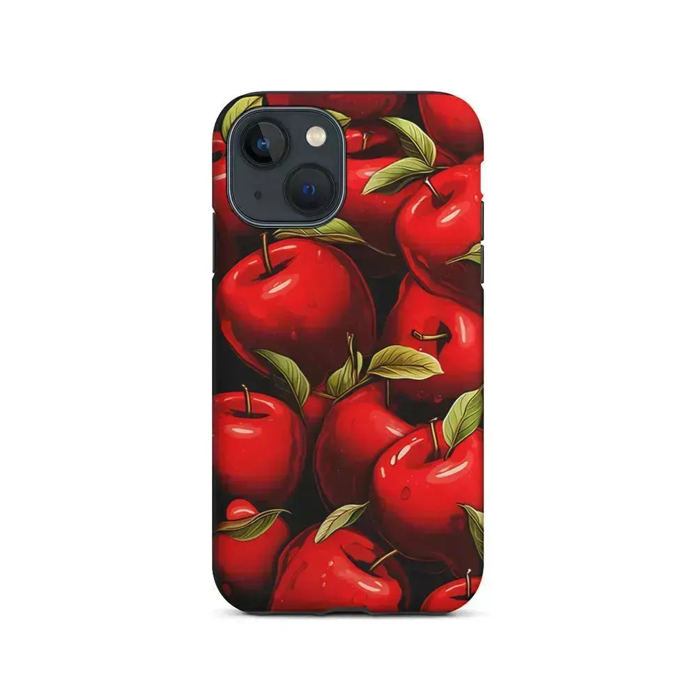 A Red Apple with Leaves iPhone 13 Mini Case-2 in 1 Tough Case-Xtracase
